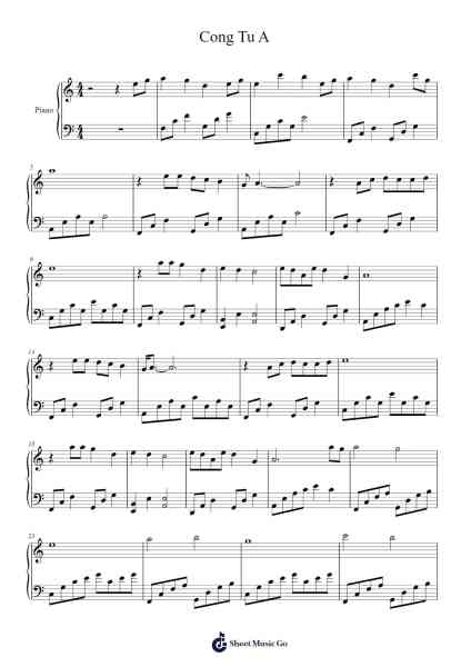Cong Tu A Sheet Music by -Arr.Hedbill