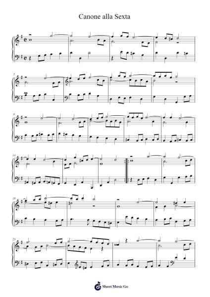 Canone alla Sexta Sheet Music by -Arr.Blychel