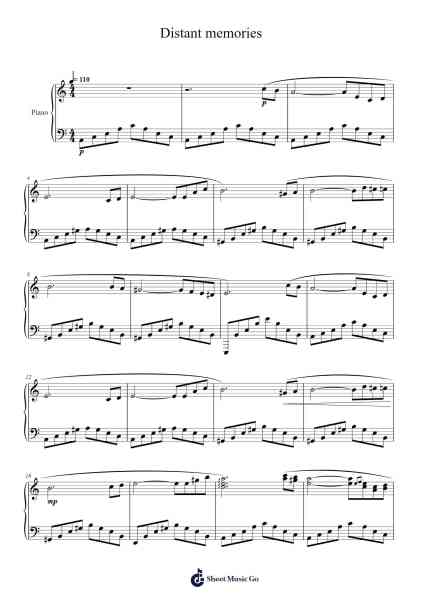 Distant memories Sheet Music by Masao Aichi-Arr.Fagee