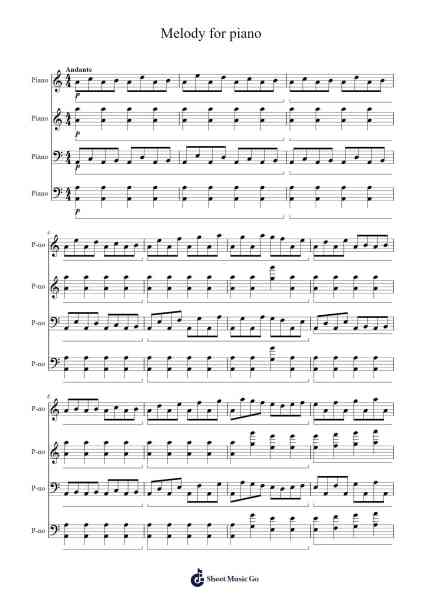 Melody for piano Sheet Music by DawidM-Arr.Graynix Johncarr