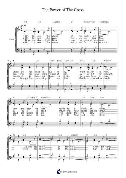 The Power of The Cross Sheet Music by locdx031-Arr.Egbeau