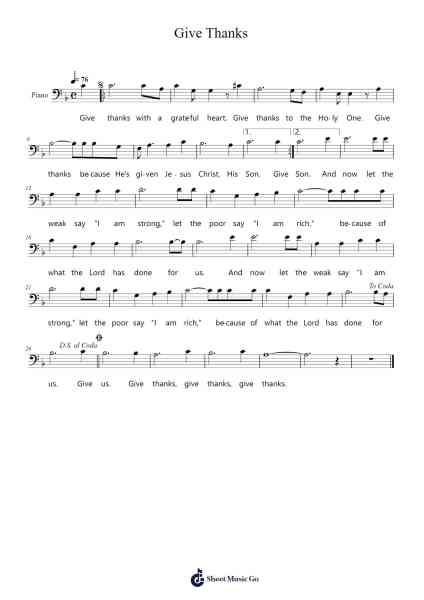 Give Thanks Sheet Music by Henry Smith-Arr.Nellriam Cantave