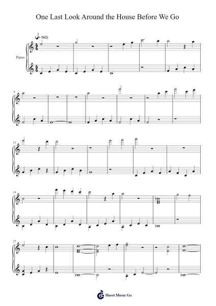 One Last Look Around the House Before We Go Sheet Music by Kate Bush-Arr.Springgene