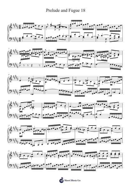 Prelude and Fugue No. 18 in G sharp Minor, BWV 863 from The Well-Tempered Clavier, Book I Sheet Music by Johann Sebastian Bach-Arr.Pulborg Ridean