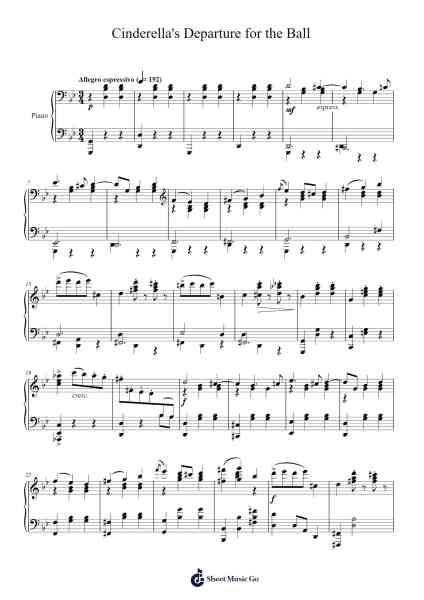 Cinderella, Op. 87: Act I, No. 19. Cinderella's Departure for the Ball Sheet Music by Sergei Prokofiev-Arr.Manreade