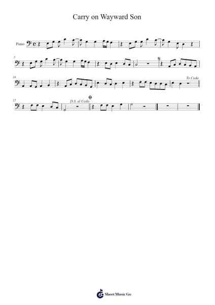 Carry on Wayward Son Sheet Music by Kansas-Arr.Wanje Phoefra
