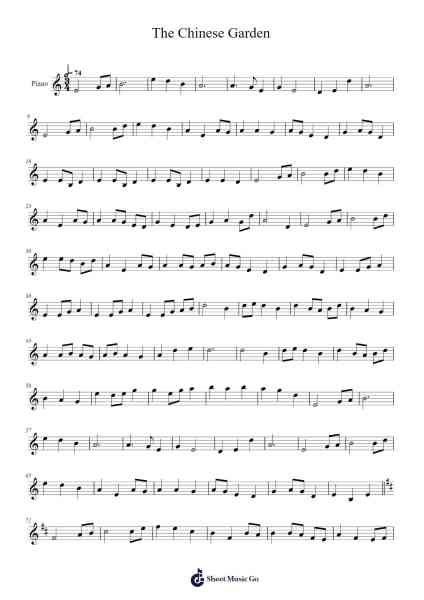 Dancing Line The Chinese Garden Sheet Music by -Arr.Humera