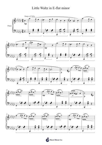 Little Waltz in E-flat minor Sheet Music by Sheikins Mollynn-Arr.Corsay Parhys