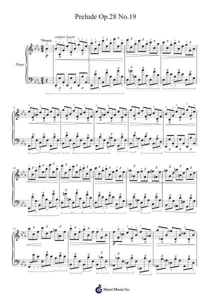 Prelude in E-Flat Minor, Op. 28, No. 19 Sheet Music by Frédéric Chopin-Arr.Nanholt Walkchi