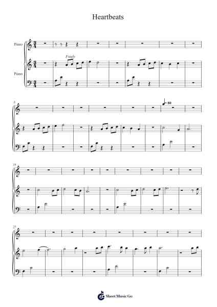 Heartbeats Sheet Music by Roberts Kirejevs (Broove)-Arr.Watloise Fredgee