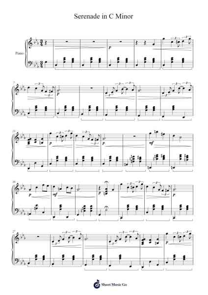 Serenade in C Minor Sheet Music by Steeleearl-Arr.Myrtours Hihill