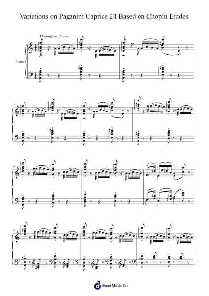 Variations on Paganini Caprice 24 Based on Chopin Etudes Sheet Music by Hunter Rhee-Arr.Corjeames