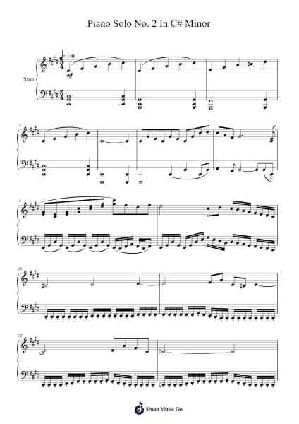 Piano Solo No. 2 In C# Minor Sheet Music by Brenden Iten-Arr.Dierclaude Hedwill