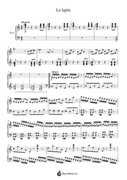 Le lapin, il est venu manger de la fléole des prés Sheet Music by Yorkkim-Arr.Gwensey Brookving