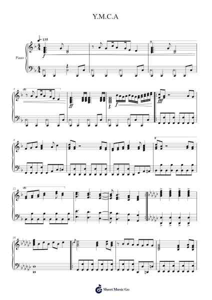 Y.M.C.A Sheet Music by Village People-Arr.Manbeard Lylaine
