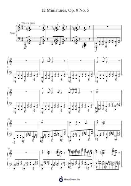 12 Miniatures, Op. 9 No. 5 Sheet Music by Yağız Arslan-Arr.Dowar Warford
