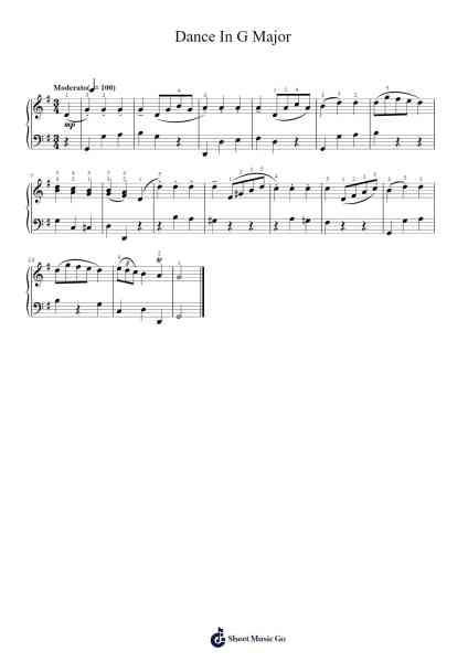Dance in G Major Sheet Music by Joseph Haydn-Arr.Jansean