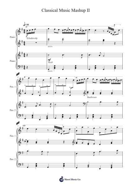 Classical Music Mashup II Sheet Music by Grant Woolard/Moses Lv-Arr.Moisham Whcky