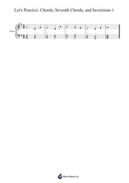 Let's Practice: Chords, Seventh Chords, and Inversions 1 Sheet Music by Claire Shutters-Arr.Rhysgel Dilcooke