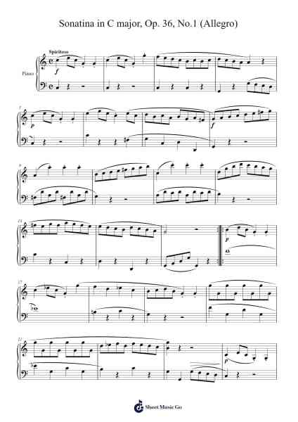Sonatina in C Major, Op. 36, No. 1: I. Allegro Sheet Music by Muzio Clementi-Arr.Trebes