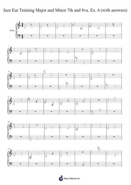 Jazz Ear Training Major and Minor 7th and 8va. Ex. 6 (with answers) Sheet Music by Misc tunes-Arr.Hullow