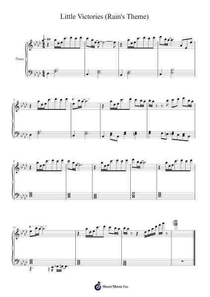 Little Victories (Rain's Theme) Sheet Music by Tresenella-Arr.Xanlain Drychel
