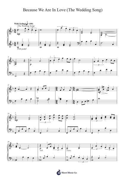Because We Are In Love (The Wedding Song) Sheet Music by Carpenters-Arr.Keyjean Leighmuel