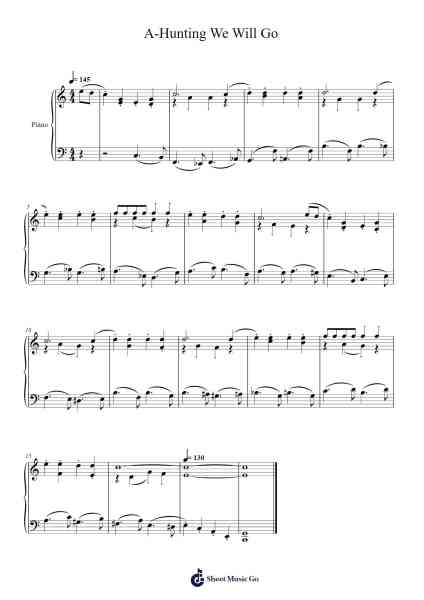 A-Hunting We Will Go 樂譜由 Traditional - 編曲 Ivessid