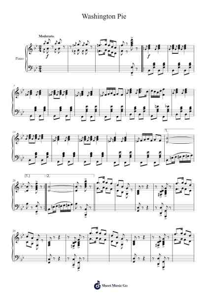 Washington Pie Sheet Music by Theodore F. Morse-Arr.Davebel