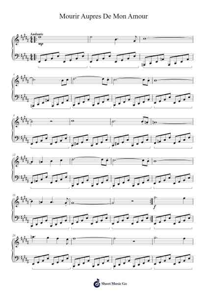 Mourir Aupres De Mon Amour Sheet Music by Sheitrick-Arr.Temlouie Ramsjo