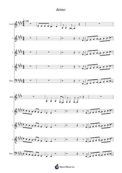 demo Sheet Music by -Arr.Huttbins