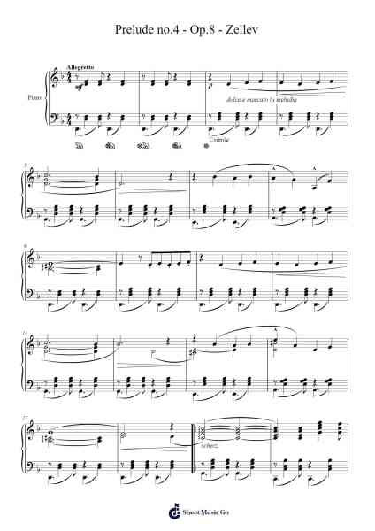 Prelude No. 4, Op. 8 Sheet Music by Pennrell Generist-Arr.Primeg