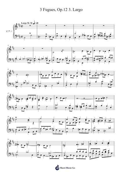 3 Fugues, Op. 12: No. 3 Largo Sheet Music by Aleksandr Kopylov-Arr.Yorkkim