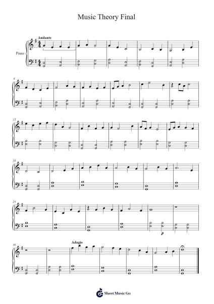 Music Theory Final Sheet Music by Thodorester Boylecey-Arr.Leomos