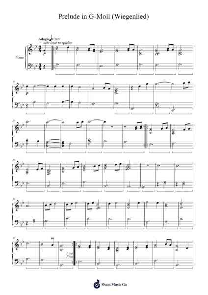 Prelude in G-Moll (Wiegenlied) Sheet Music by Yassin Ibraim-Arr.Coto