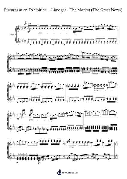 Pictures at an Exhibition: Limoges, The Market (The Great News) Sheet Music by Modest Mussorgsky-Arr.Priney Grelen