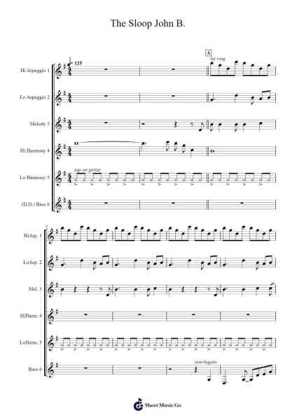 The Sloop John B. Sheet Music by Traditional-Arr.Bercob