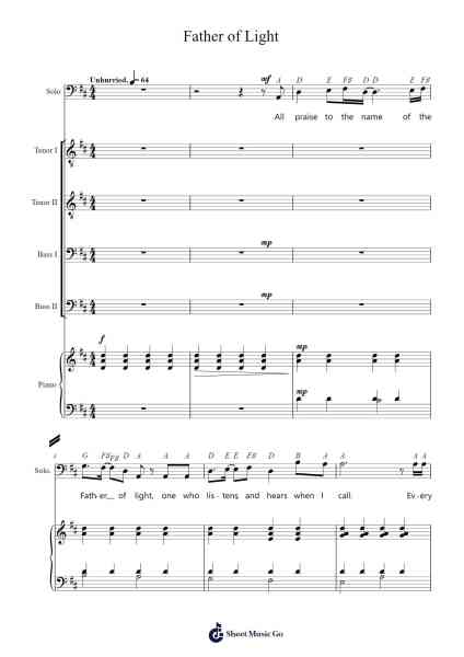 Father of Light Sheet Music by -Arr.Charnal Tayward