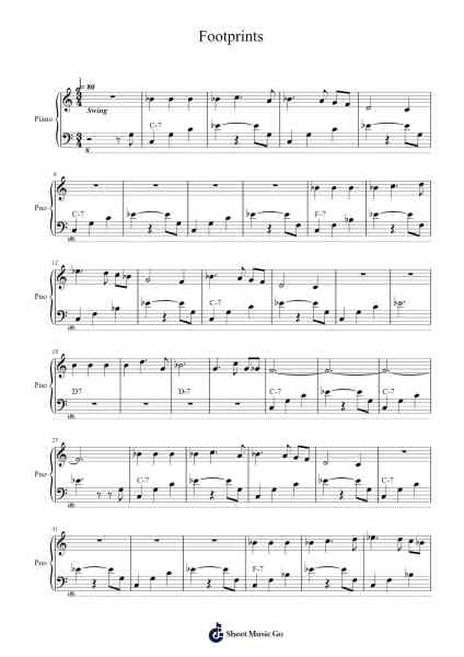 Footprints Sheet Music by Wayne Shorter-Arr.Humbryce Vanral