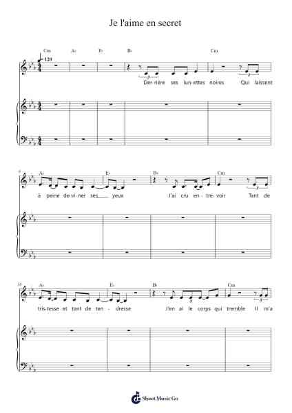 Je l'aime en secret Sheet Music by Luc Plamondon/Romano Musumarra-Arr.Greenlew