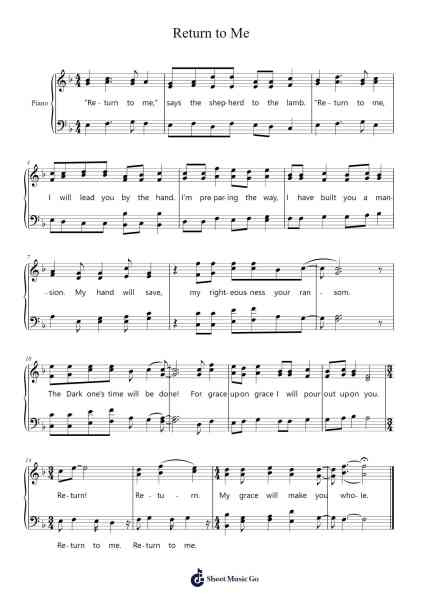 Return to Me Sheet Music by D. J. Duncan-Arr.Clarknence