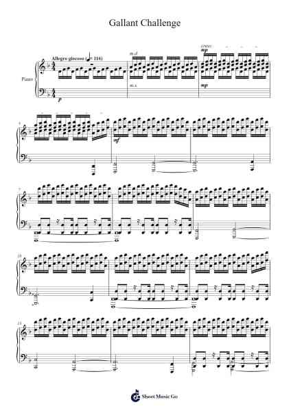 Gallant Challenge Sheet Music by Yu-Peng Chen-Arr.Yersing