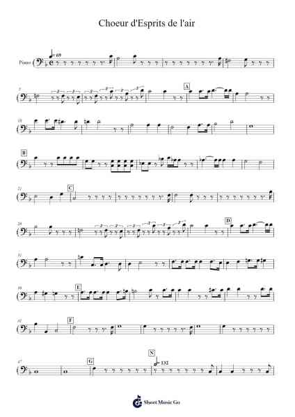 Choeur d'Esprits de l'air Sheet Music by Berlioz-Arr.Elroylitt Graycia
