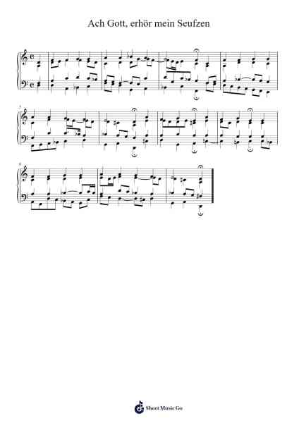 Ach Gott, erhör mein Seufzen Sheet Music by Unknown author-Arr.Manlynch