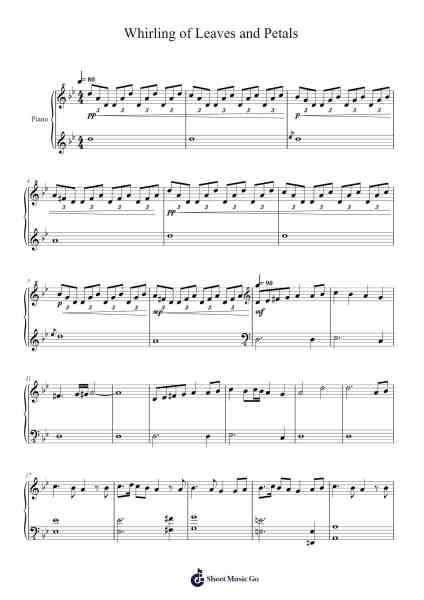 Whirling of Leaves and Petals Sheet Music by HOYO-MiX-Arr.Greengrant Darvice