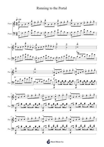 Running to the Portal Sheet Music by Brian H. Kim-Arr.Kyletus Stanchloe