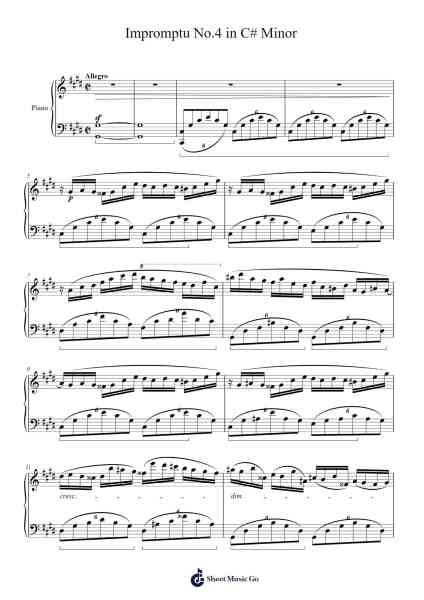Impromptu No. 4 in C-sharp Minor, Op. 66 "Fantaisie-Impromptu" Sheet Music by Kaybraith-Arr.Hunfrances Dunnfay