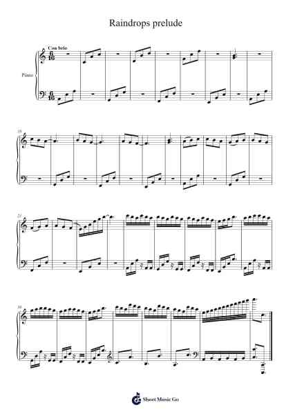 Raindrops prelude Sheet Music by Misc tunes-Arr.Everbloor Frankrl