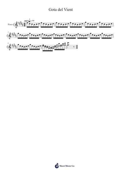 Gota del Vient Sheet Music by 若林剛太 三留研介-Arr.Chilflower