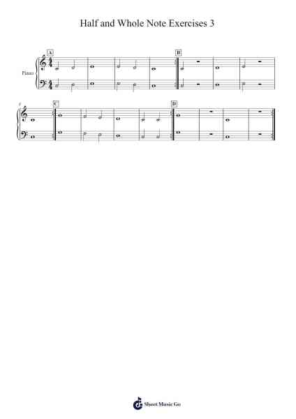 Half and Whole Note Exercises 3 Sheet Music by Joni Jackson-Arr.Osham Noelchi
